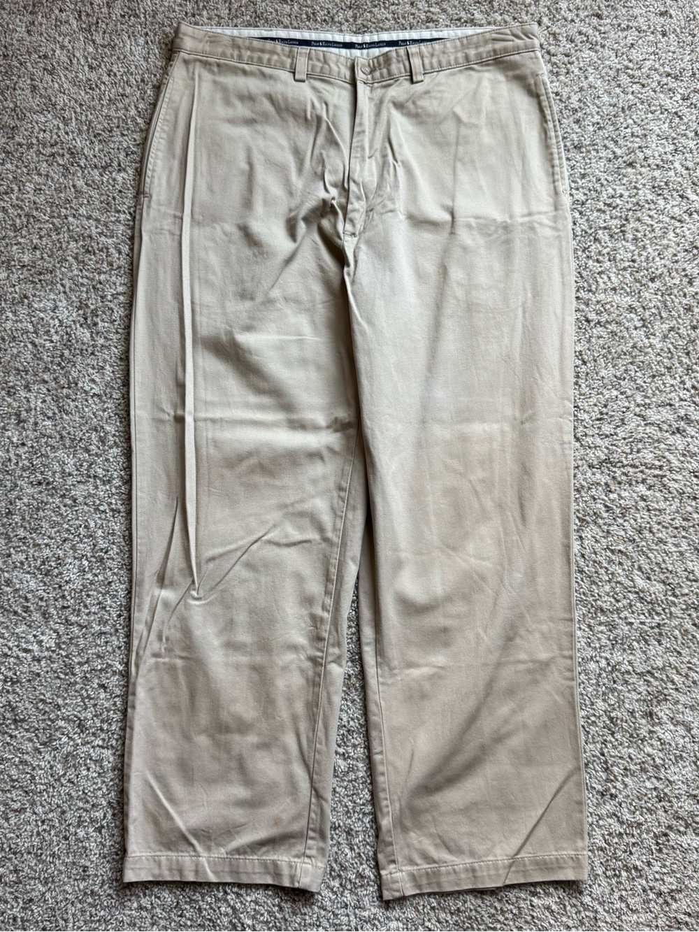 Vintage Polo Ralph Lauren Polo Chino Pants 38x30 Made USA Khaki 100% Cotton